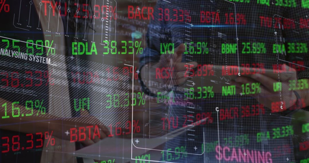 Digital Data Moving Over High-Tech Server Room