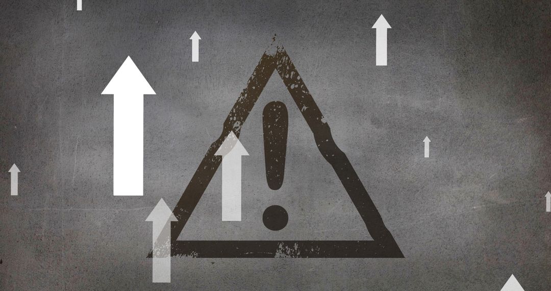 Warning Triangle with Upwards Arrows on Gray Background - Free Images, Stock Photos and Pictures on Pikwizard.com