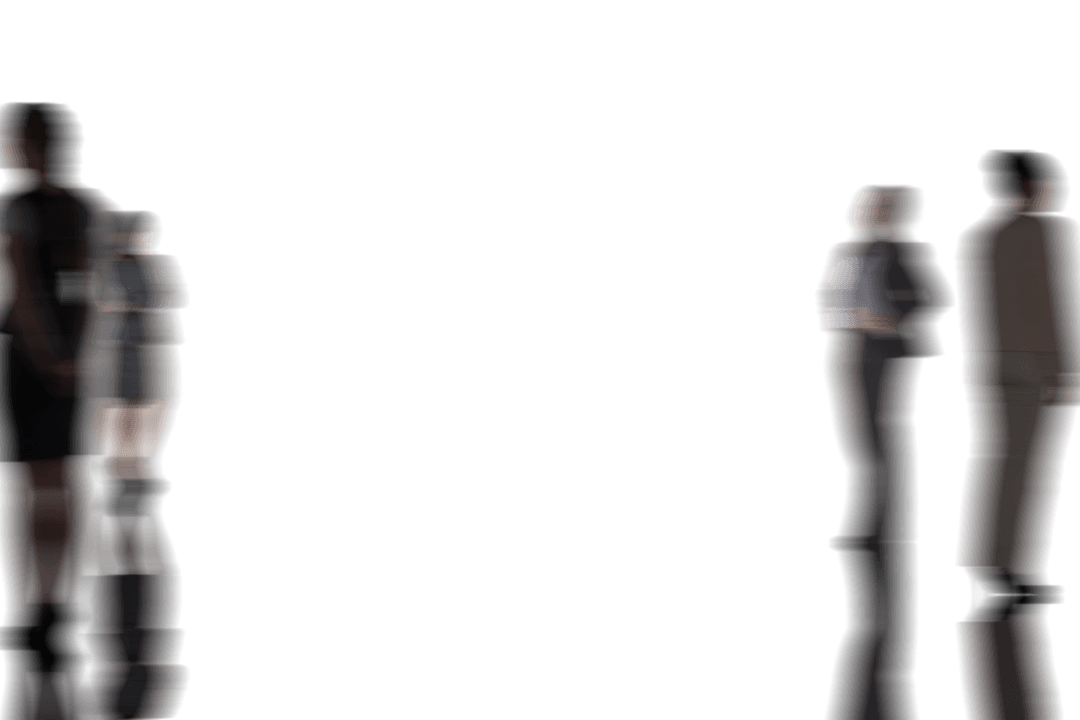 Blurred Business People on Transparent Background for Communication Concepts