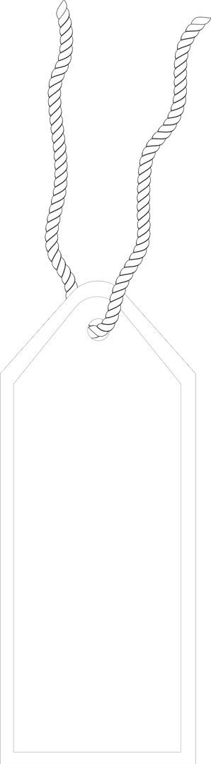 Minimalist White Label with Twine on Transparent Background