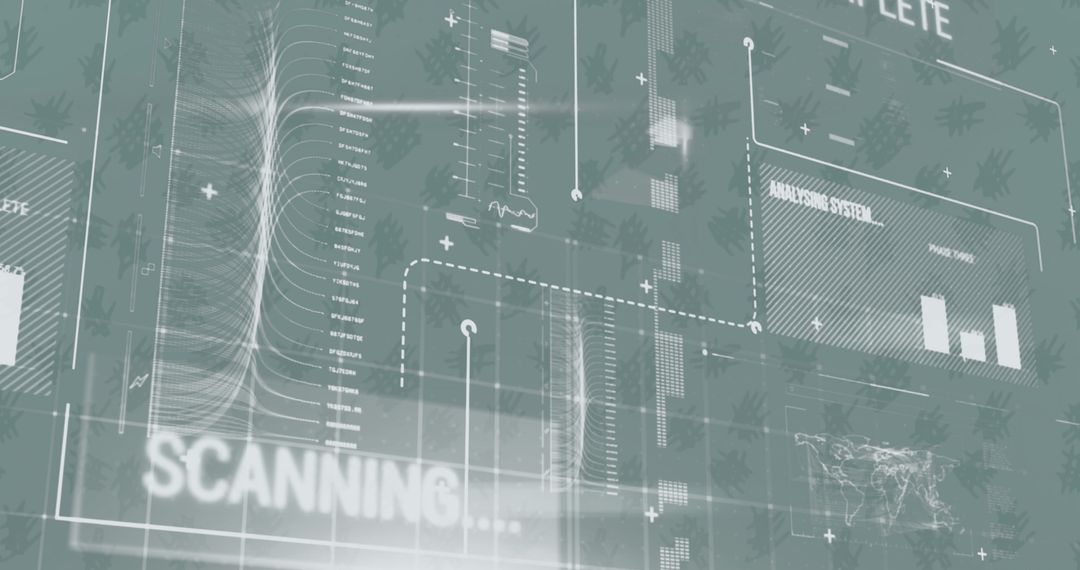 Futuristic Interface Display with Data Science Elements