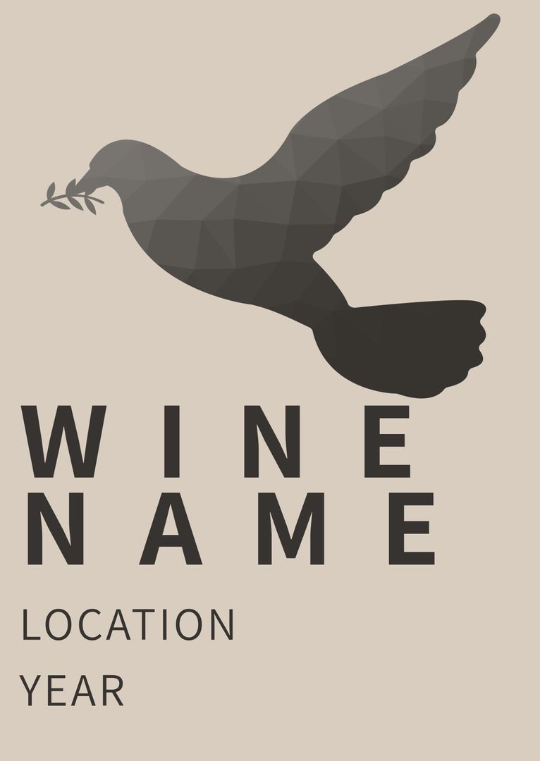 Elegant Wine Label Design Featuring Dove and Olive Branch - Download Free Stock Images Pikwizard.com