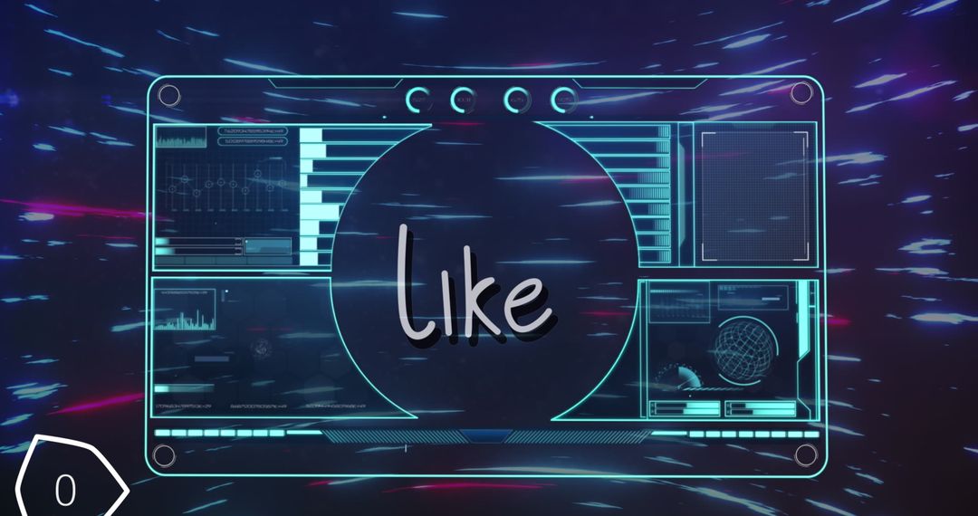 Stylish Digital Interface with 'Like' Text Overlay