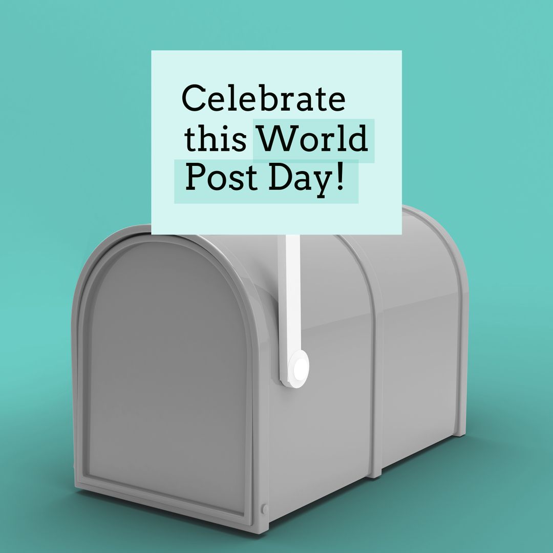 World Post Day Celebration Concept with Mailbox and Sign