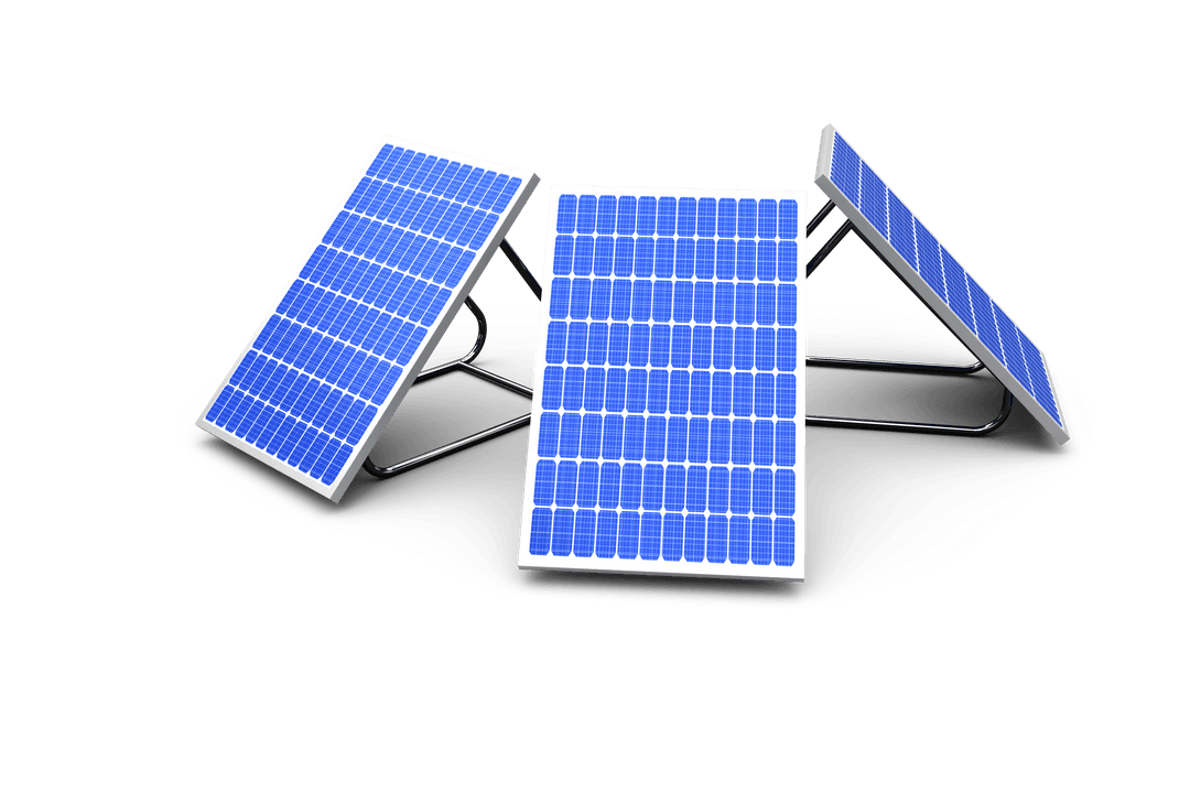 Digital Solar Panels on Transparent Background Isolated Vector