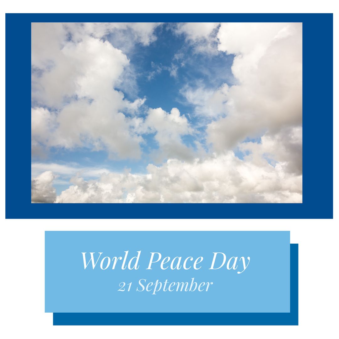 World Peace Day Sky Background with Inspiring Message