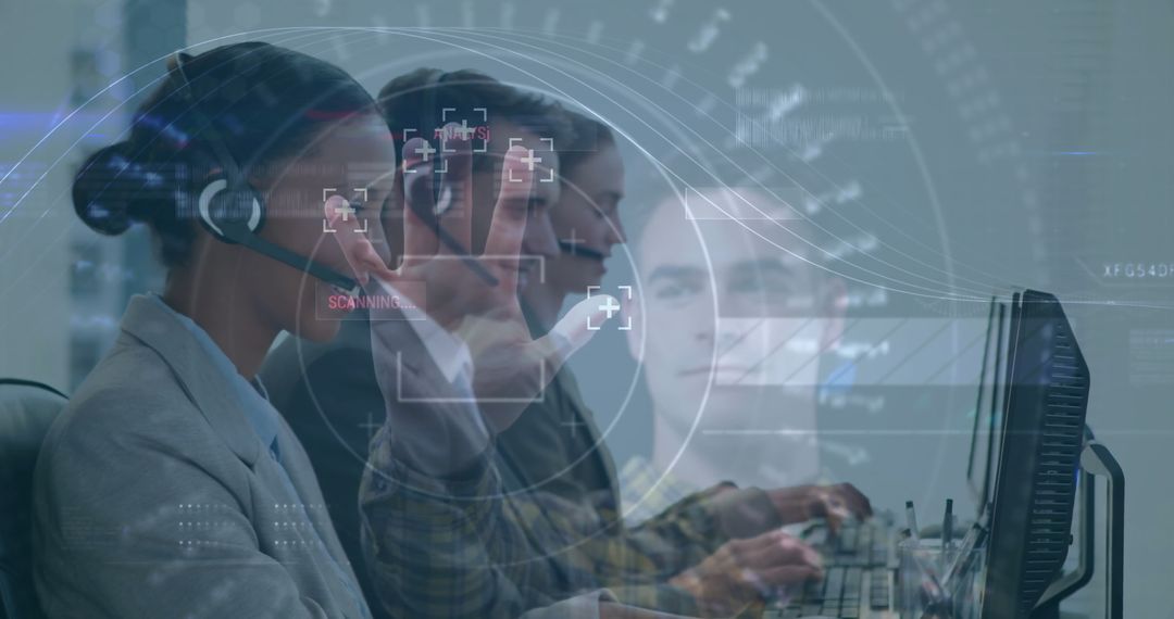 Futuristic Office with Technology and Digital Collaboration