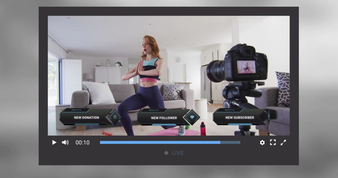 Influencer Streaming Yoga Live on Social Media