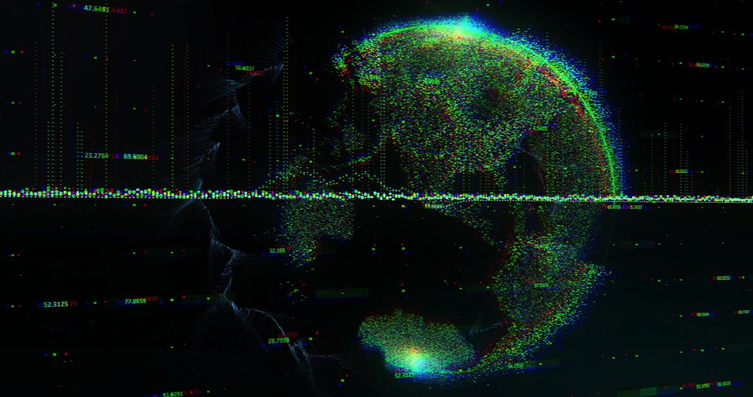 Digital Interface Pinnacle with Globe in Cyberspace