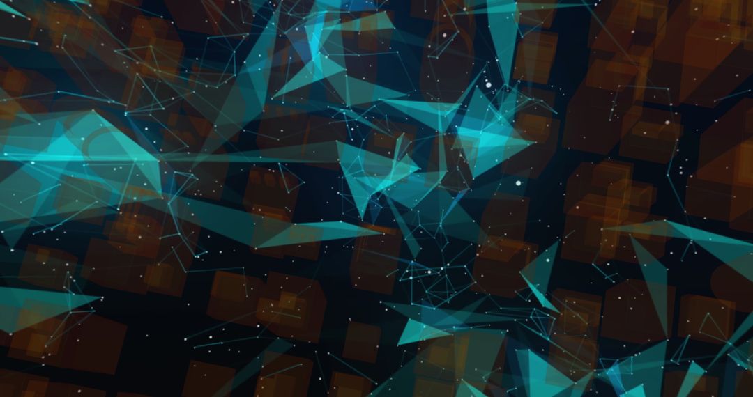Abstract Digital Interface with Glowing Geometric Patterns