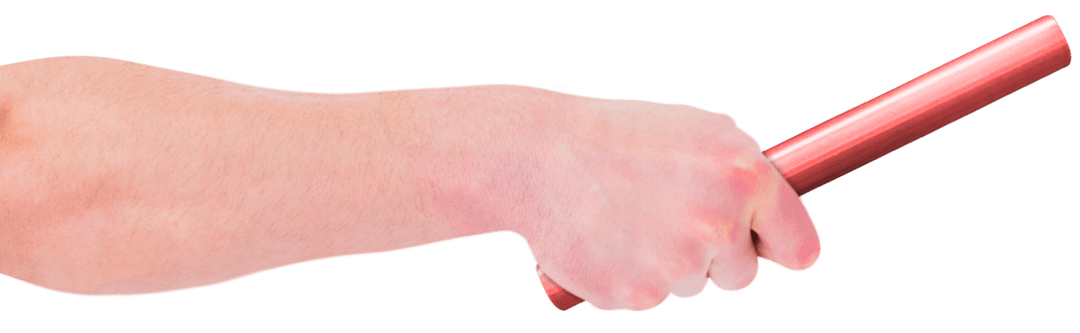 Caucasian Hand Holding Baton on Transparent Background Isolated