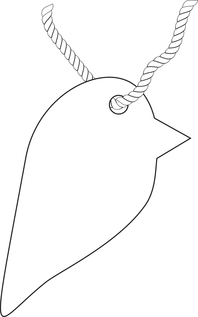 White Bird Shaped Name Tag on Transparent Background