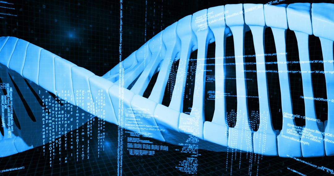 DNA Strand with Digital Data in Virtual Environment