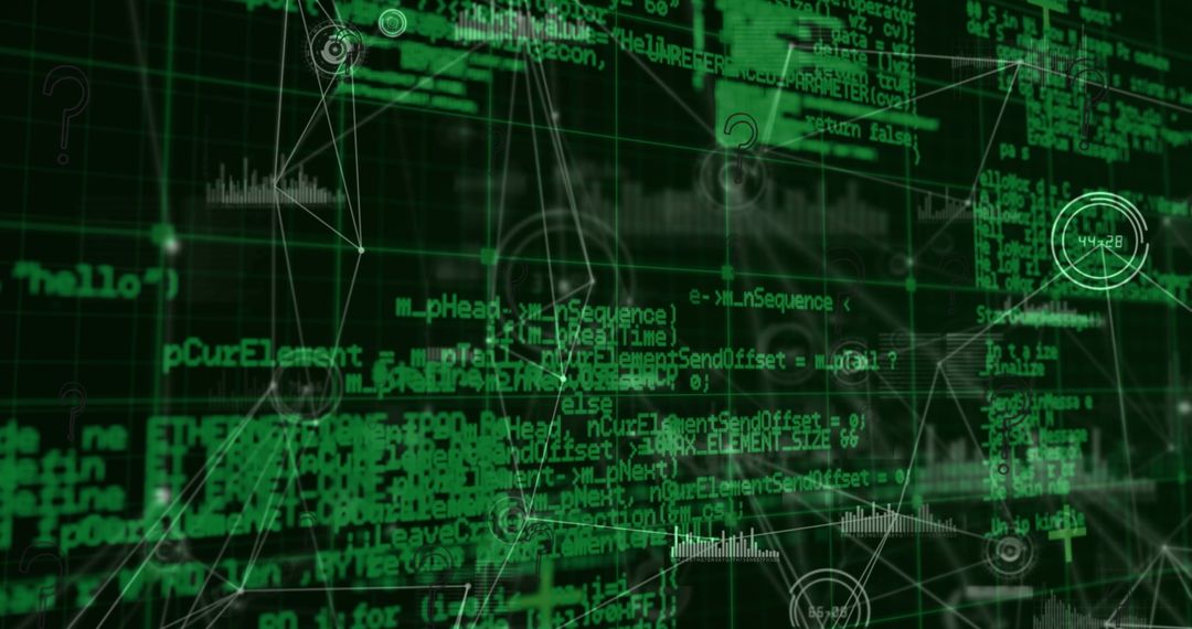 Digital Network Data Streams Analysis in Green Tinted Theme