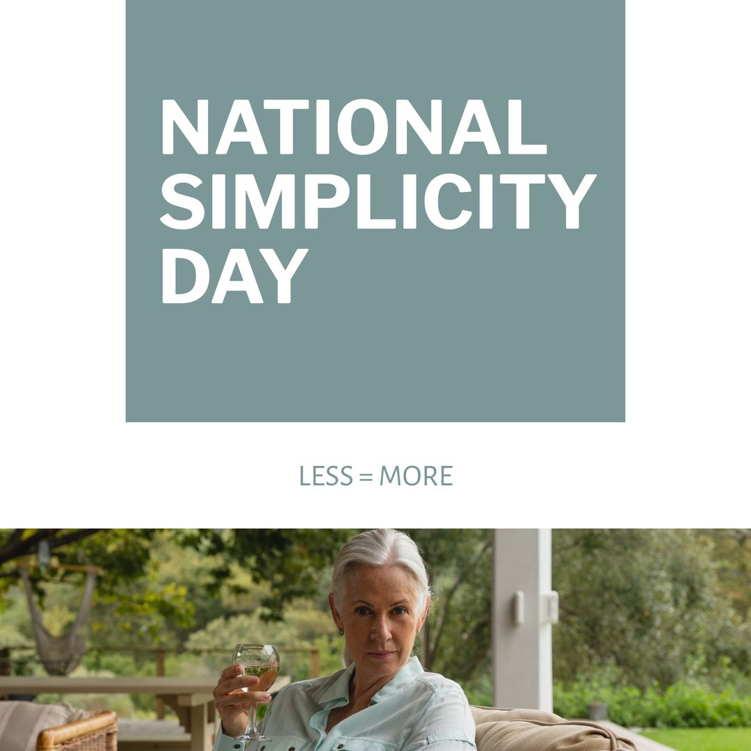 National Simplicity Day Celebration with Senior Woman Relaxing - Download Free Stock Templates Pikwizard.com