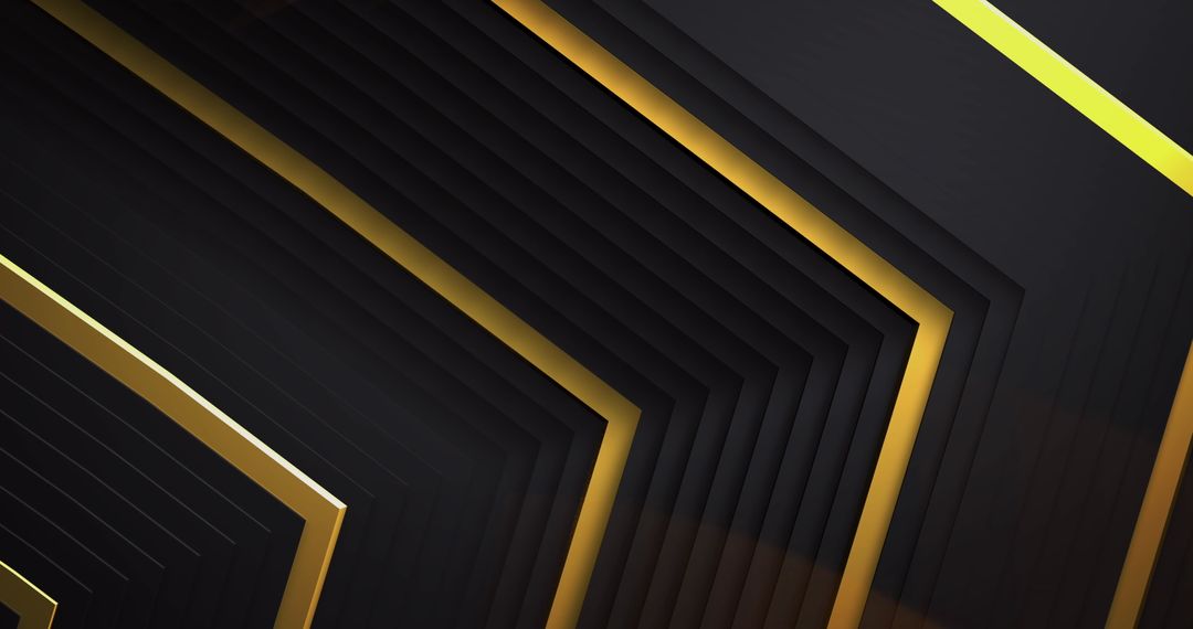 Abstract Gold and Black Chevron Pattern