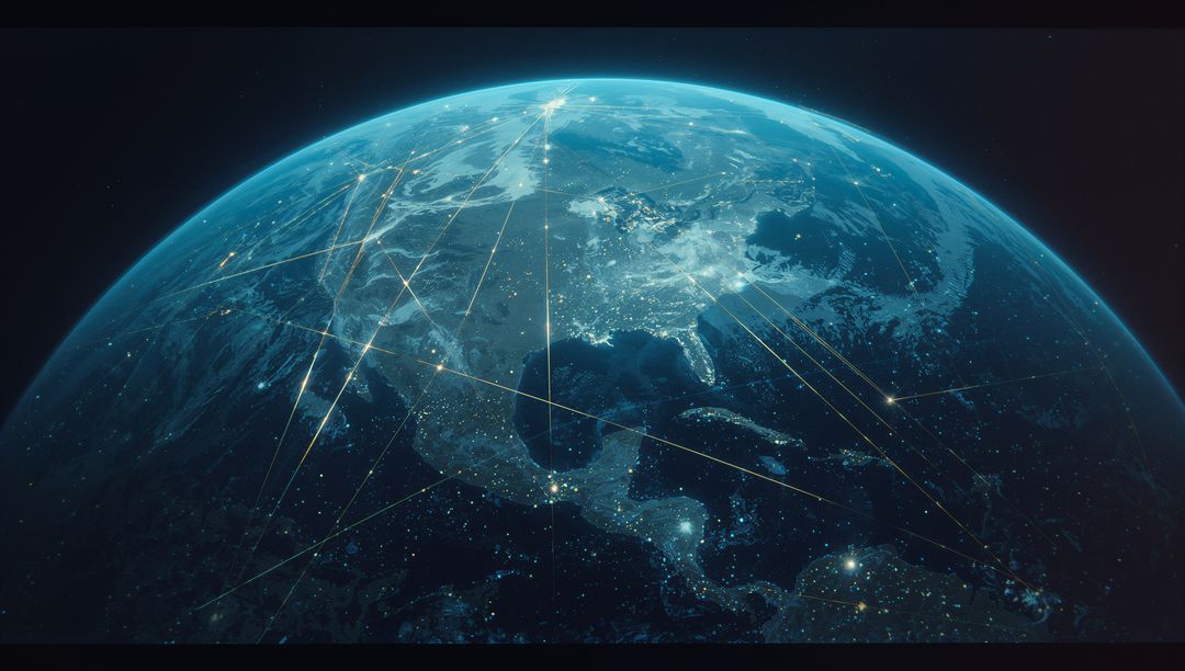 Interconnected Digital Earth with City Lights and Data Network