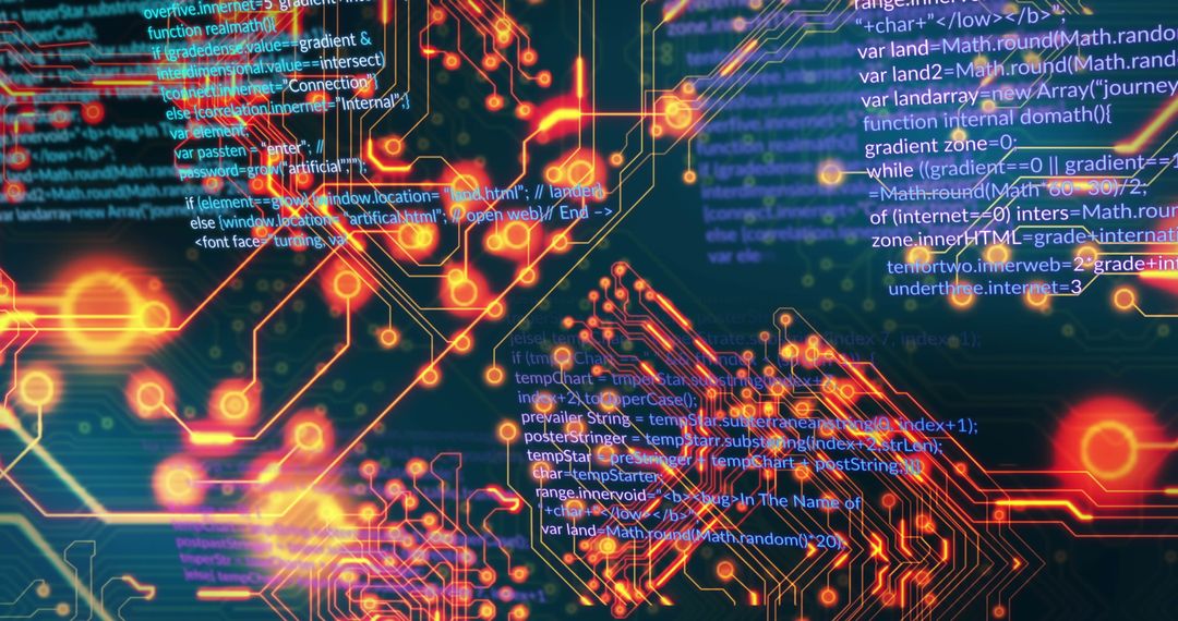 Futuristic Circuitry with Data Code Flow