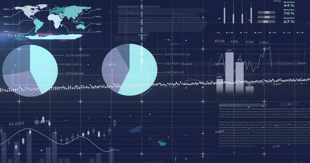 Global Finance and Data Analysis Concept with Graphs