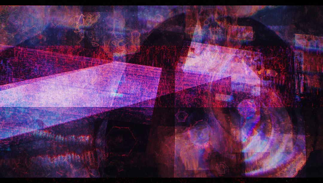 Abstract Digital Art with Glitch Effect and Neon Cyberpunk Aesthetic