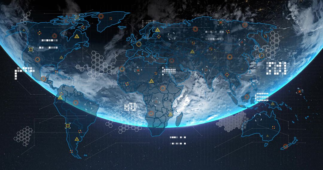 Futuristic Digital Earth with Data Visualization