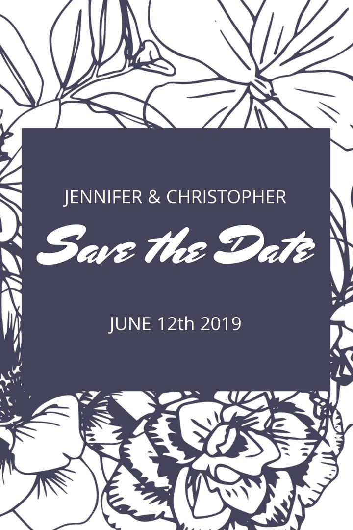 Elegant Floral Save-The-Date Wedding Invitation Template - Download Free Stock Templates Pikwizard.com