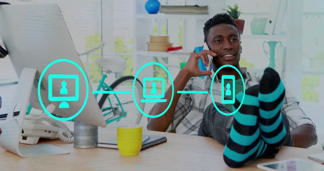 Modern Professional Relaxing With Digital Technology