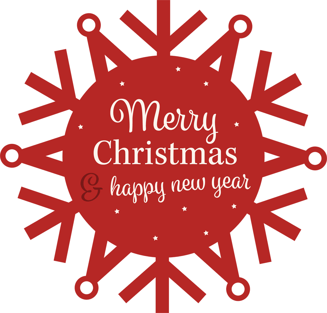 Festive Transparent Red Christmas and New Year Greeting Label Design
