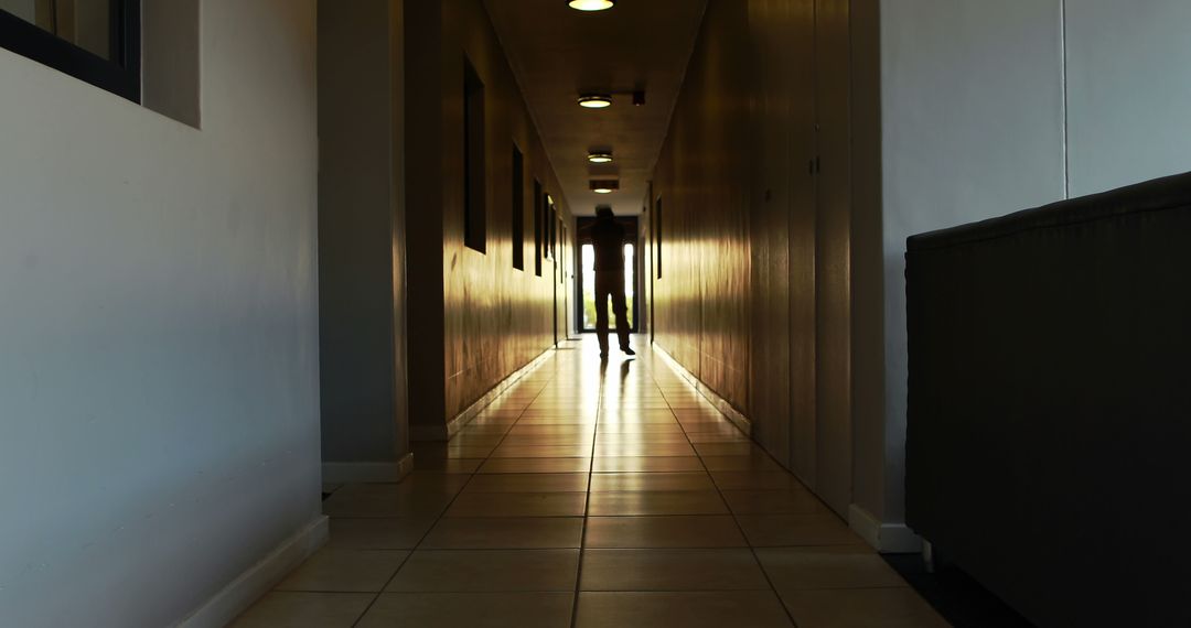 Mysterious Figure in Dark Hallway - Free Images, Stock Photos and Pictures on Pikwizard.com