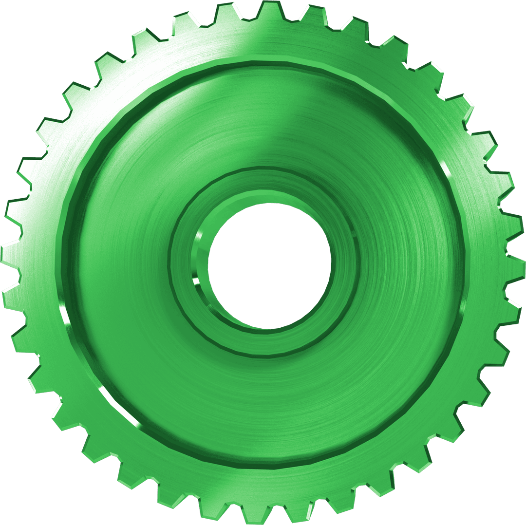 Green Transparent Gear Vector Image in 3D Look