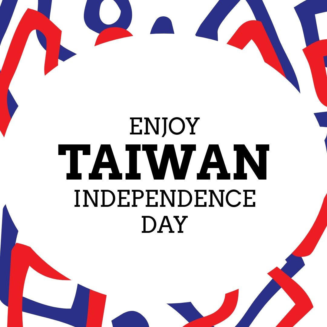 Taiwan Independence Day Celebration Design with Red and Blue Patterns - Download Free Stock Templates Pikwizard.com