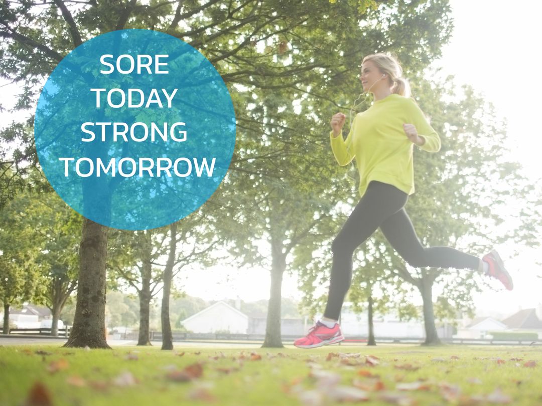 Woman Jogging in Park for Fitness and Motivation