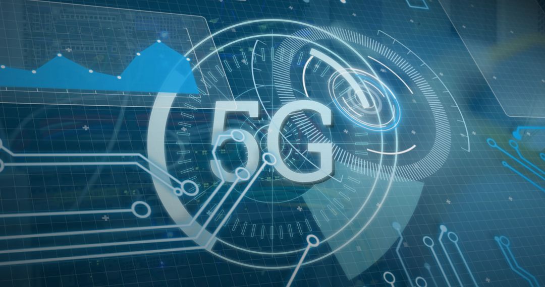 Digital 5G Technology Concept with Interface Design