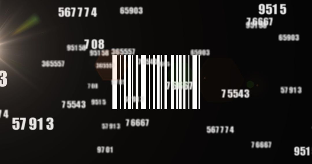 Barcode with Scattered Numerical Data on Black Background - Free Images, Stock Photos and Pictures on Pikwizard.com