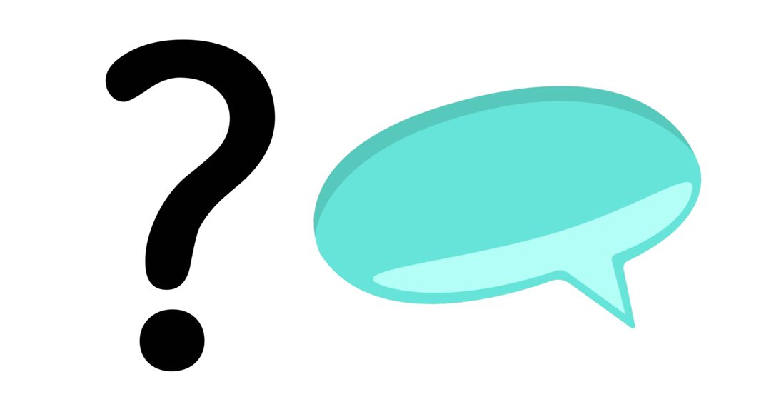 Question Mark with Blue Speech Bubble Symbolizing Inquiry