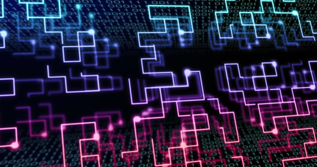 Abstract Digital Circuitry with Flowing Binary Data Streams - Free Images, Stock Photos and Pictures on Pikwizard.com