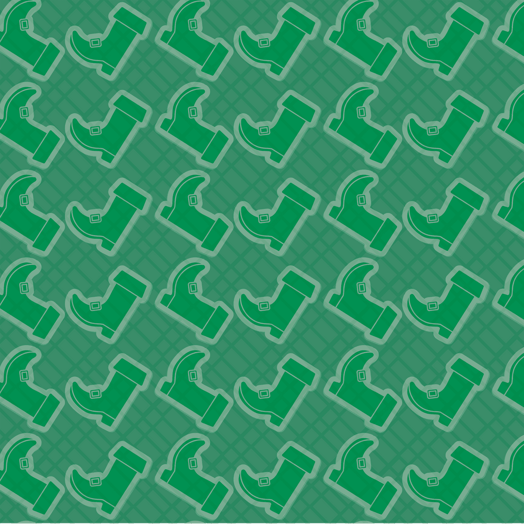 Seamless Transparent Pattern of Green Boots on Green Background