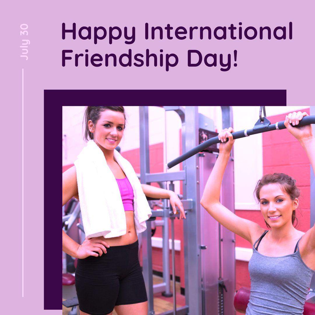 Joyful Friends Exercising Together on International Friendship Day