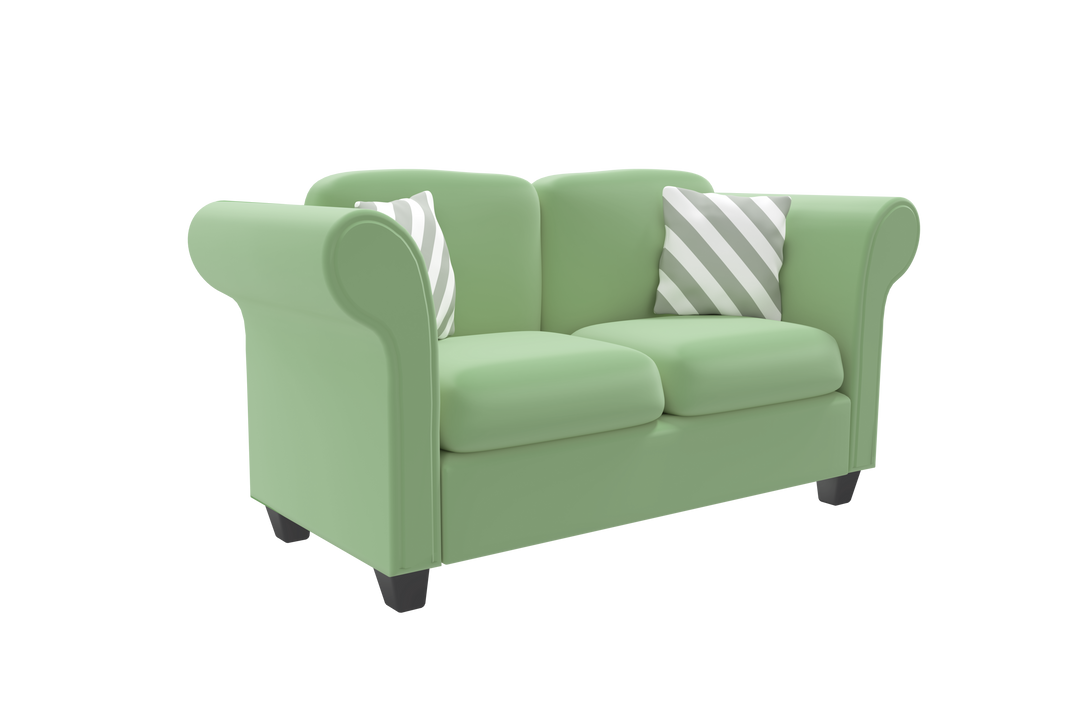 Stylish Green Sofa Isolated on Transparent Background with Cushions - Download Free Stock Images Pikwizard.com