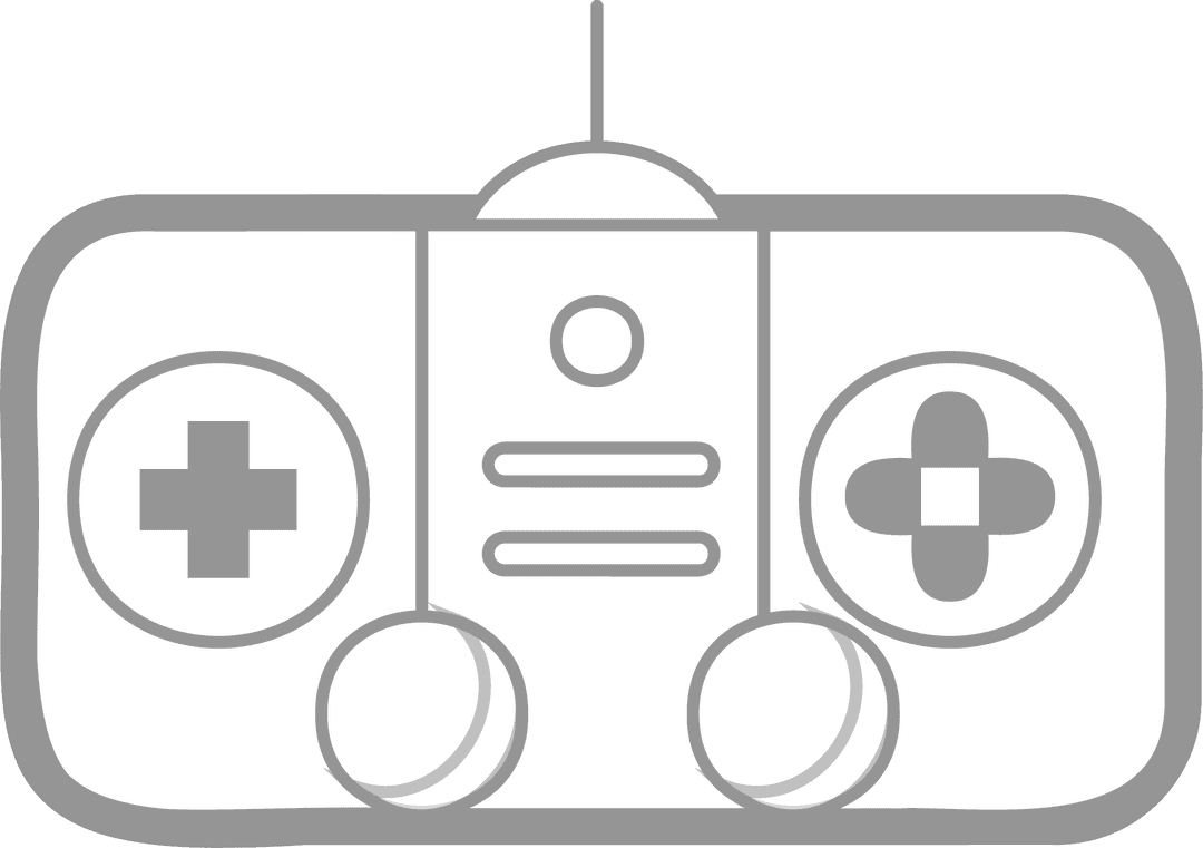 Line Art Gamepad Design on Transparent Background Illustration