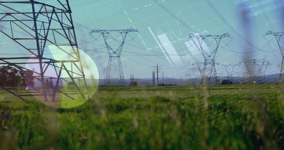 Electricity Transmission Lines with Data and Analytics Overlay