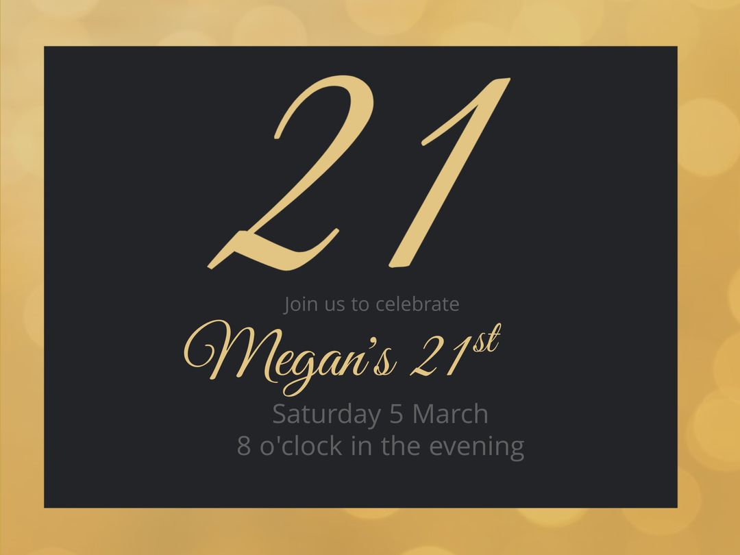 Elegant 21st Birthday Celebration Invitation Design