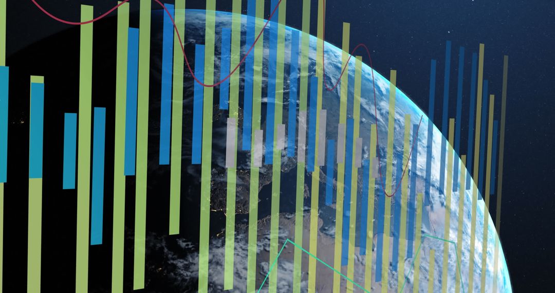 Global Data Visualization Over Earth Background