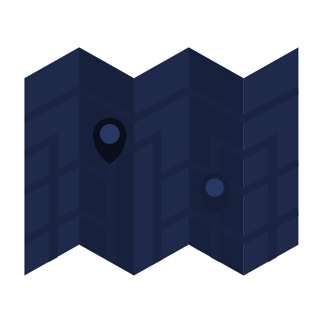 Transparent Dark Blue Map with Pins Vector Illustration