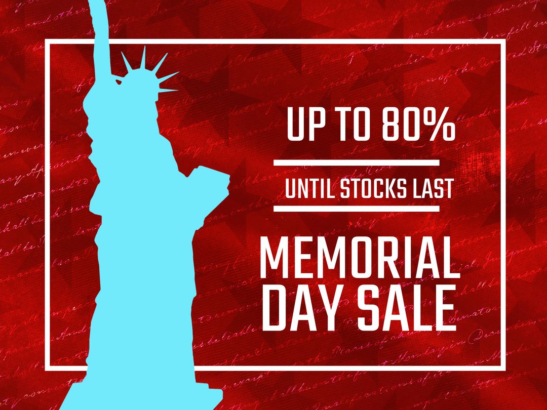 Memorial Day Sale Advertising Banner with Statue of Liberty