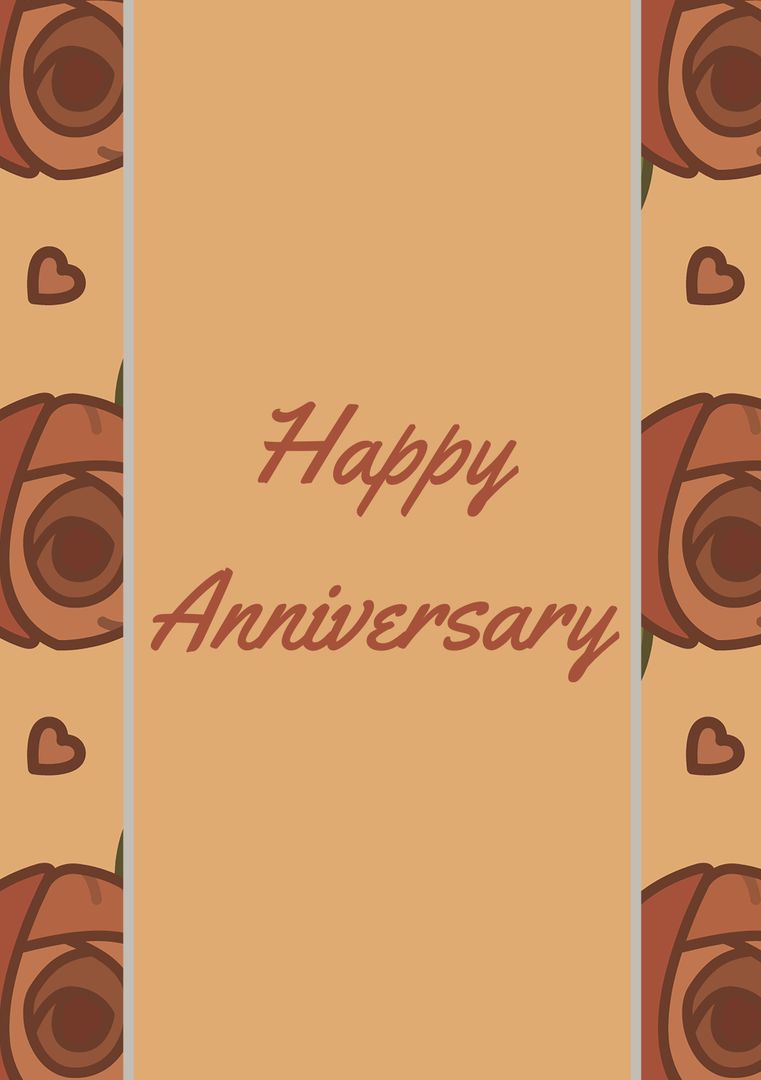 Elegant Anniversary Card Design with Illustrative Roses