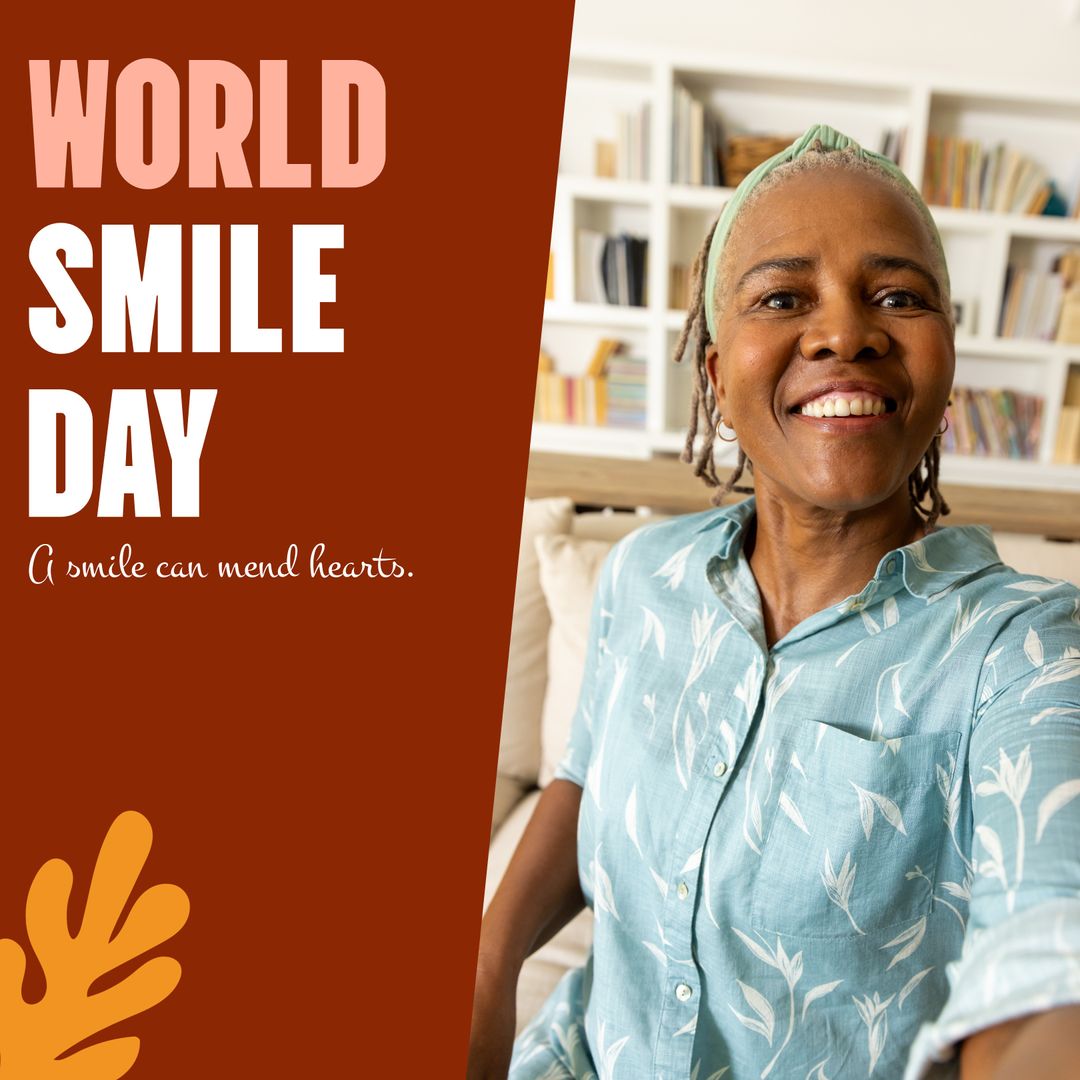 World Smile Day Celebration with Smiling Elderly Woman