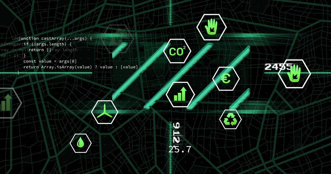 Ecology Interface with Icons and Data Elements