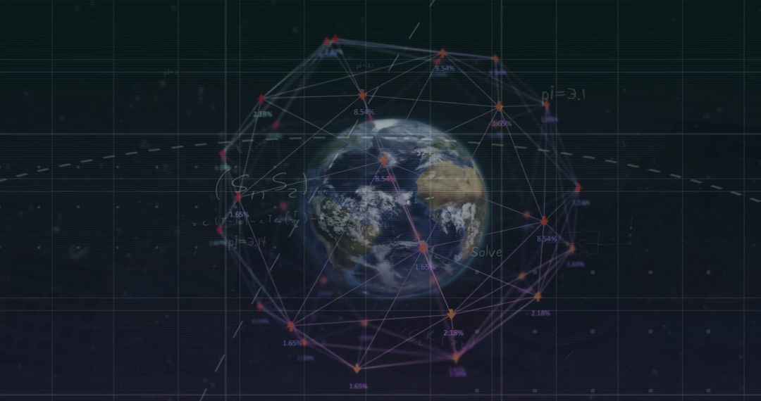 Global Network Connections with Earth and Equations Digital Overlay