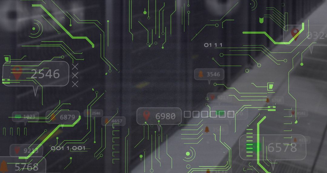 Futuristic Data Processing and Digital Networks Visualization